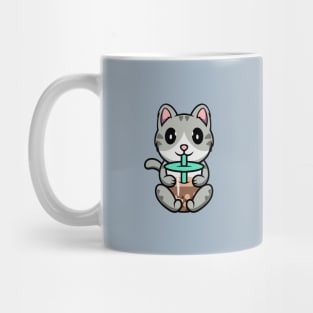 Cute Kitten enjoying Boba tea Mug